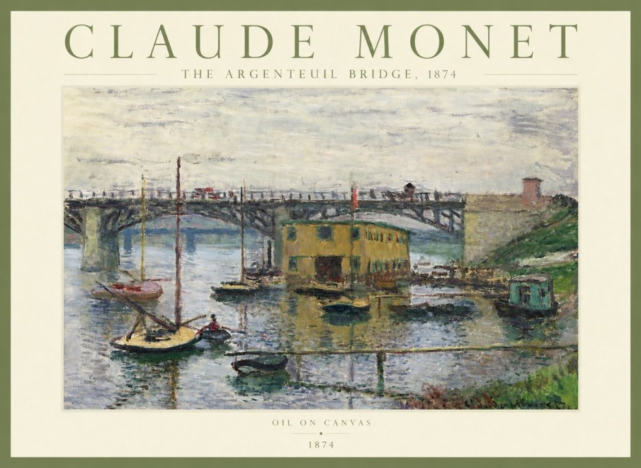 Monet The Argenteuil Bridge No3 - Plakát