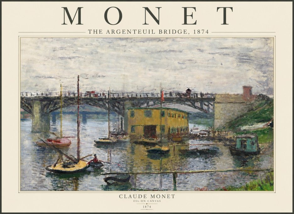 Monet The Argenteuil Bridge No5 - Plakát