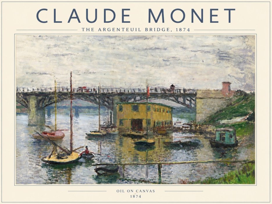 Monet The Argenteuil Bridge No6 - Plakát