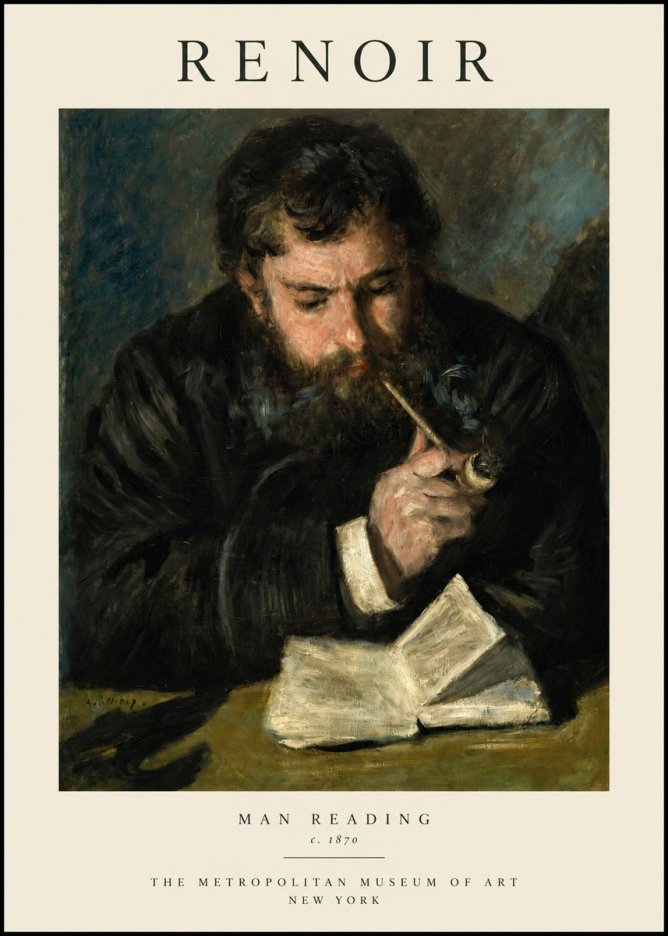 Renoir Man Reading No1 - Plakát
