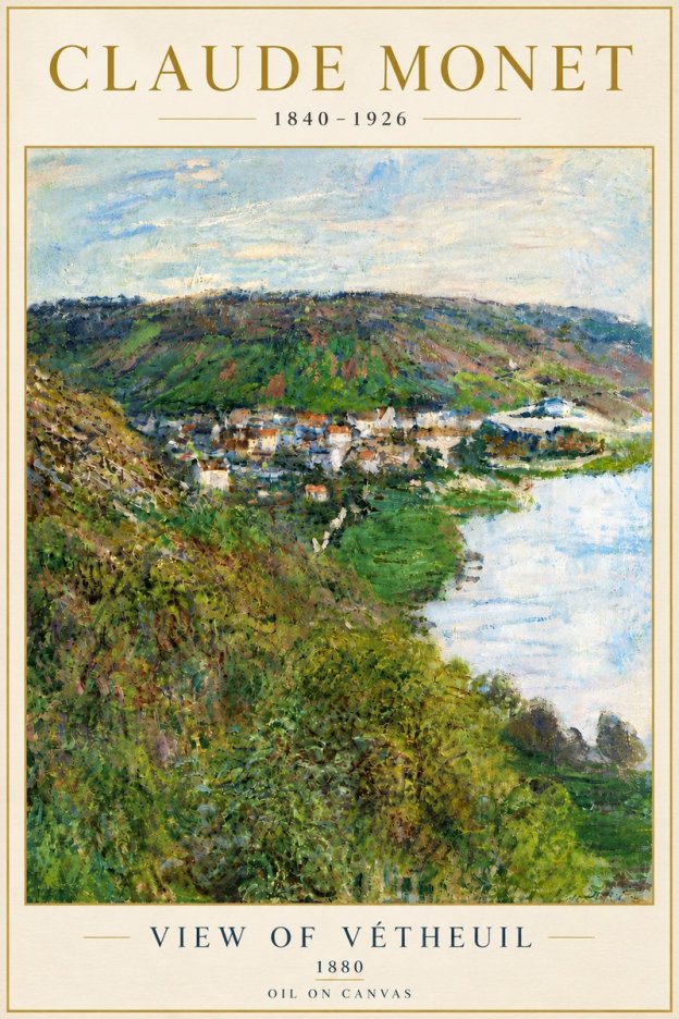 Monet View of Vétheuil II No6 - Plakát