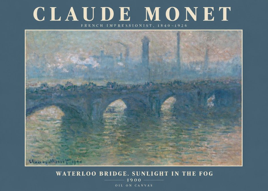 Monet Waterloo Bridge. Sunlight in the Fog No2 - Plakát
