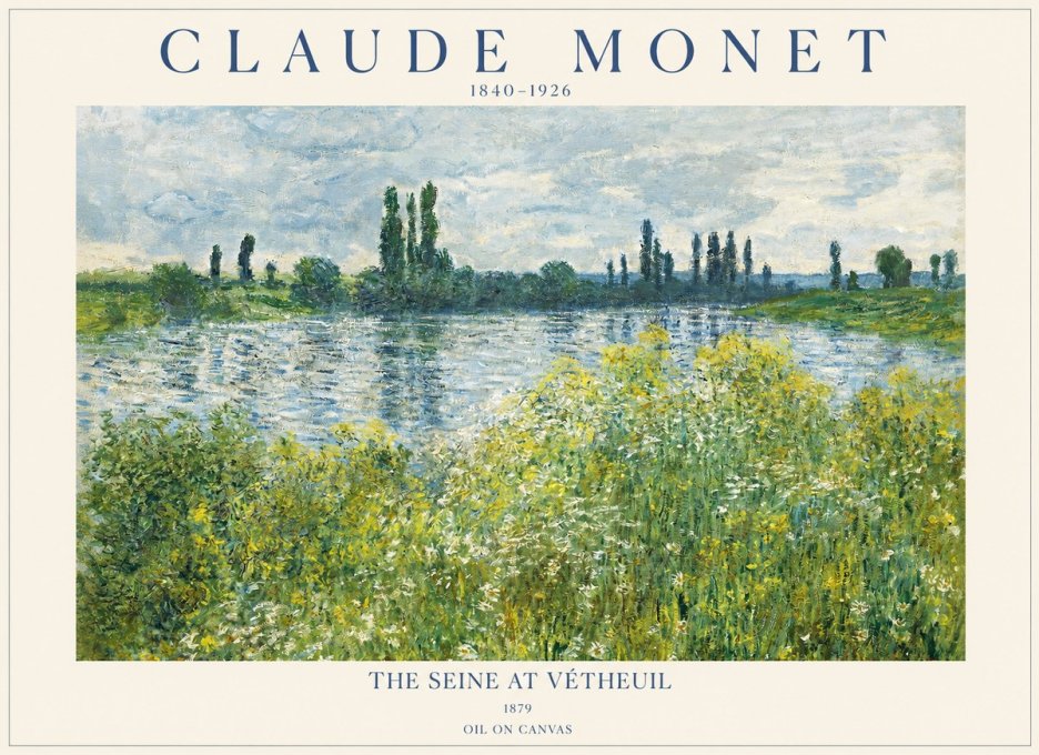 Monet The Seine at Vétheuil No1 - Plakát