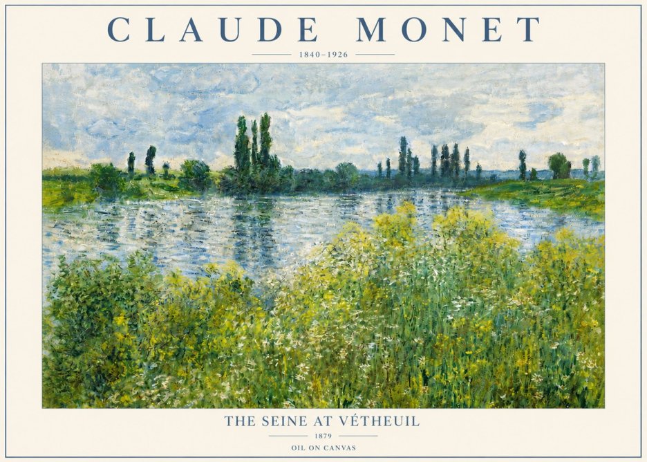 Monet The Seine at Vétheuil No3 - Plakát