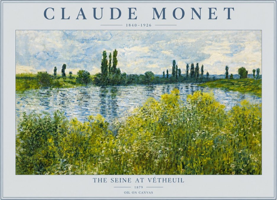 Monet The Seine at Vétheuil No5 - Plakát