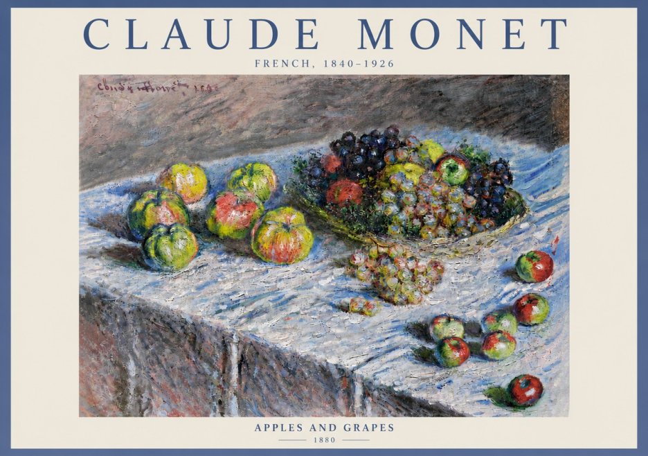 Monet Apples and Grapes No5 - Plakát