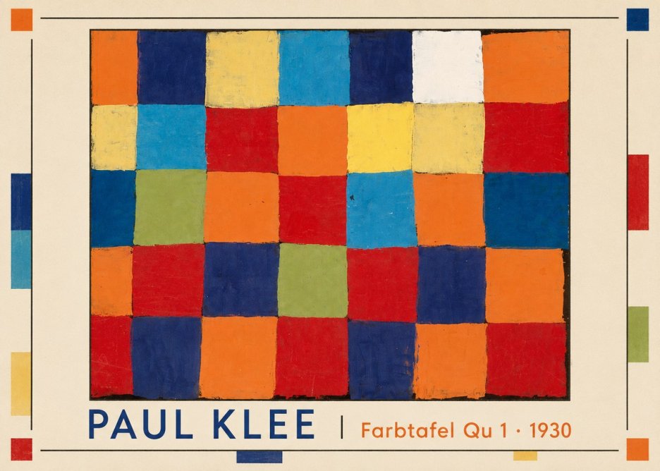 Paul Klee Farbetafel Qu 1 · 1930 No1 - Plakát