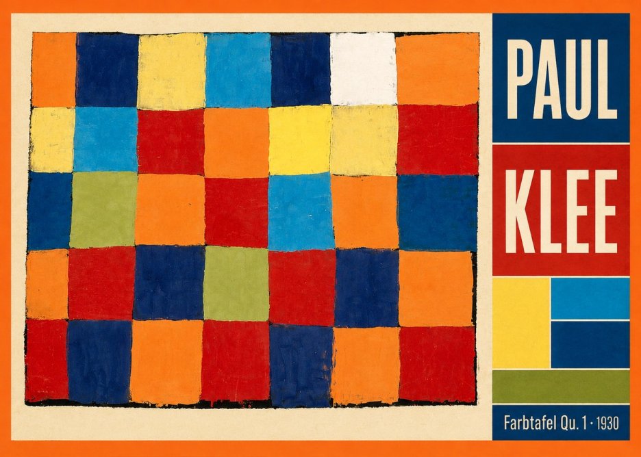 Paul Klee Farbetafel Qu 1 · 1930 No5 - Plakát