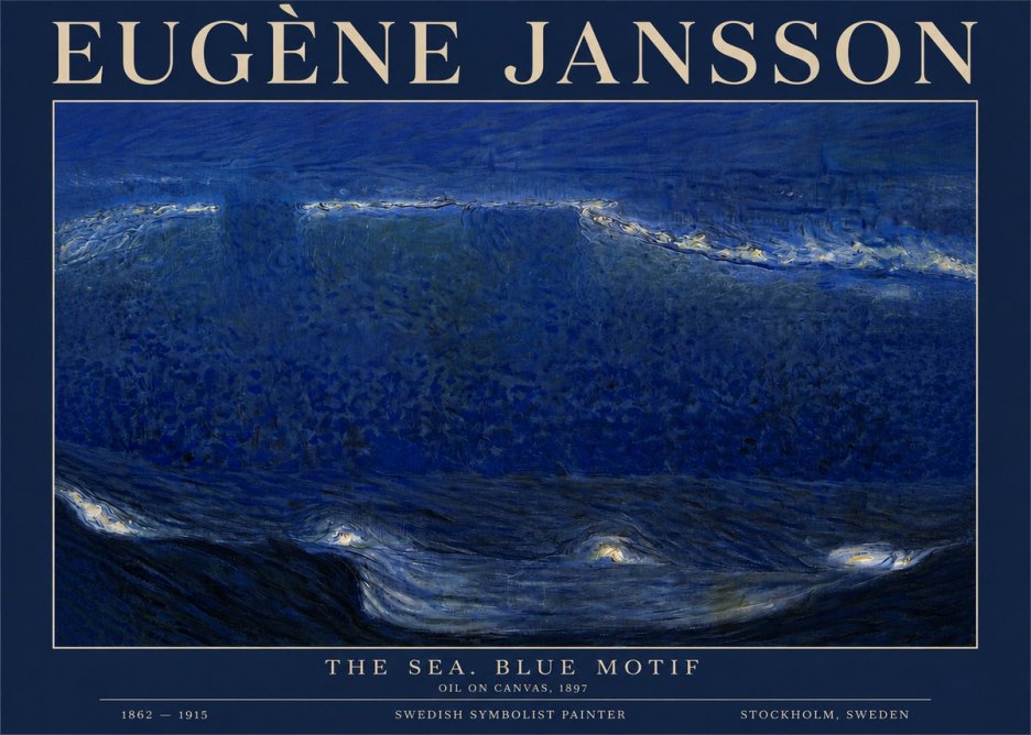Eugène Jansson The Sea. Blue Motif No3 - Plakát