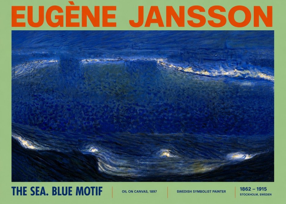 Eugène Jansson The Sea. Blue Motif No4 - Plakát