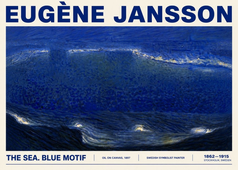 Eugène Jansson The Sea. Blue Motif No5 - Plakát