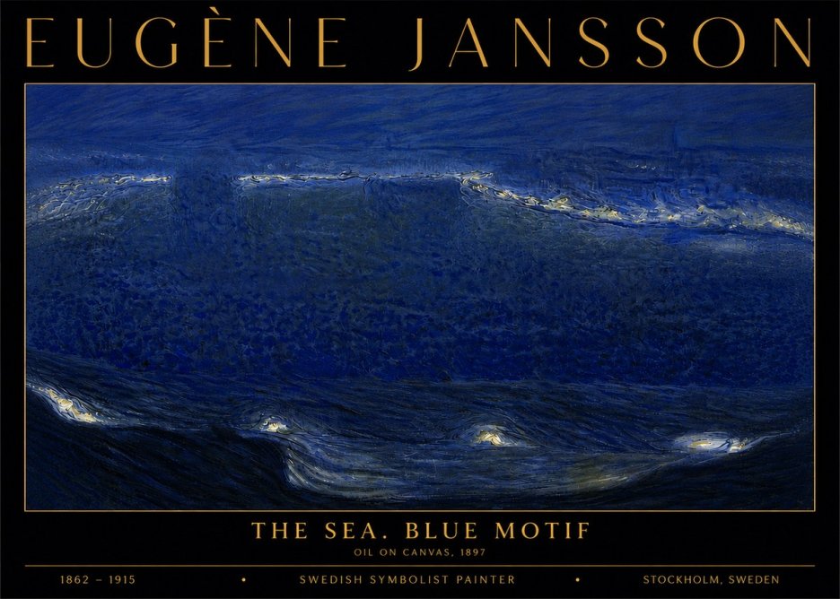 Eugène Jansson The Sea. Blue Motif No6 - Plakát