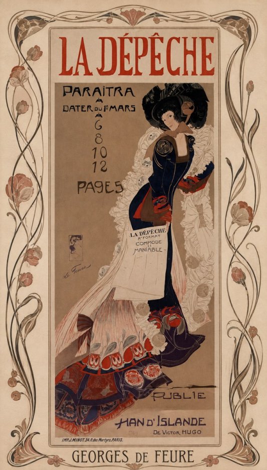 Georges de Feure La Dépêche - Han D'islande No1 - Plakát