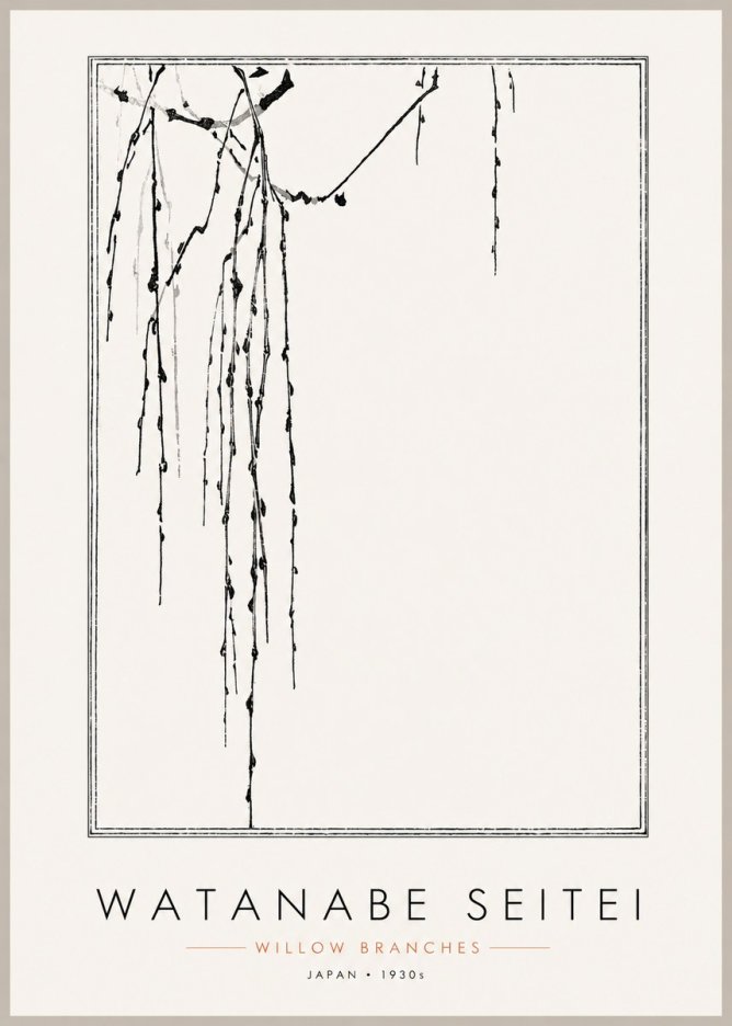 Watanabe Seitei Willow Branches I No3 - Plakát
