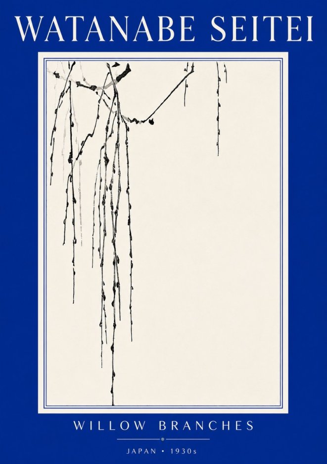 Watanabe Seitei Willow Branches I No5 - Plakát