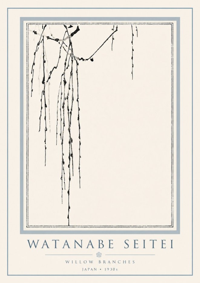 Watanabe Seitei Willow Branches I No6 - Plakát