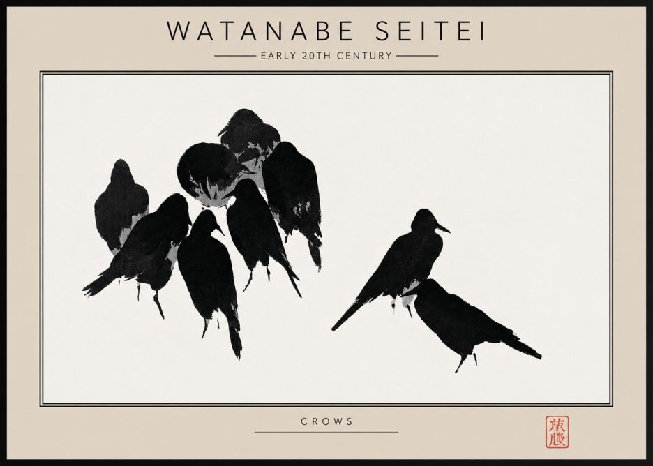 Watanabe Seitei Crows No4 - Plakát