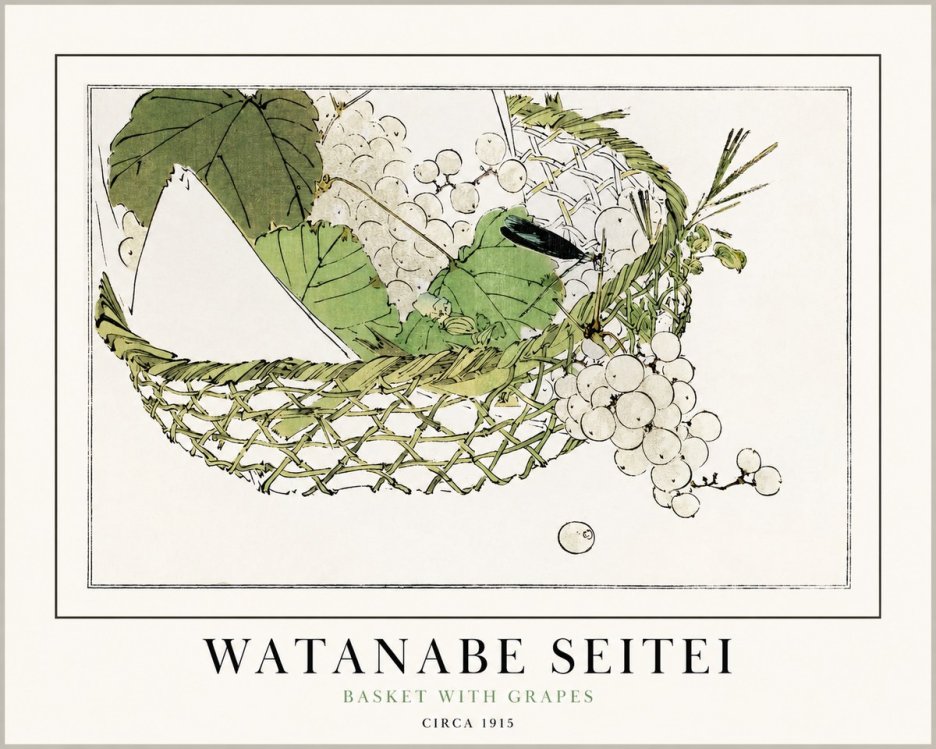 Watanabe Seitei Basket with Grapes No1 - Plakát