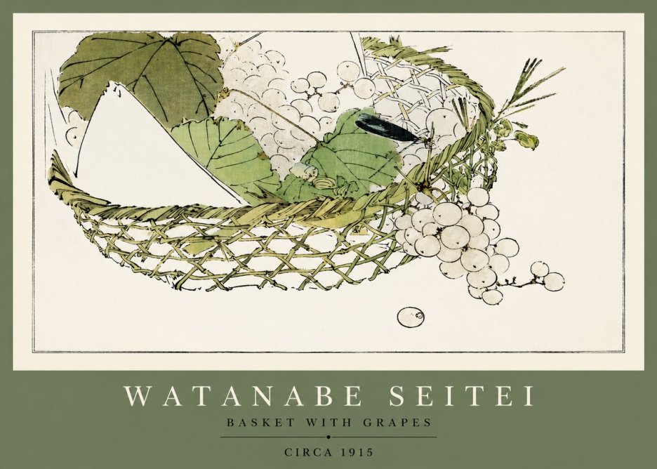 Watanabe Seitei Basket with Grapes No2 - Plakát