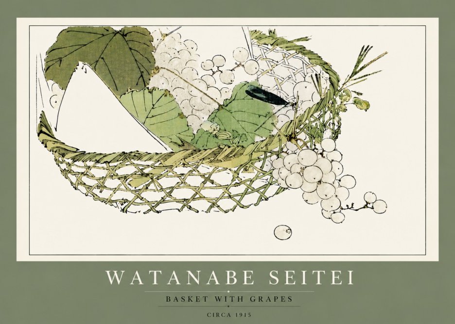 Watanabe Seitei Basket with Grapes No4 - Plakát