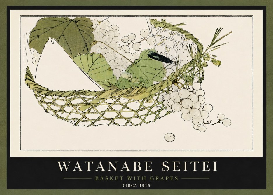 Watanabe Seitei Basket with Grapes No5 - Plakát