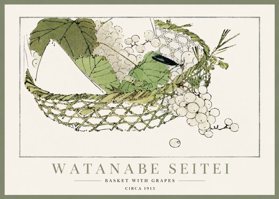 Watanabe Seitei Basket with Grapes No6 - Plakát