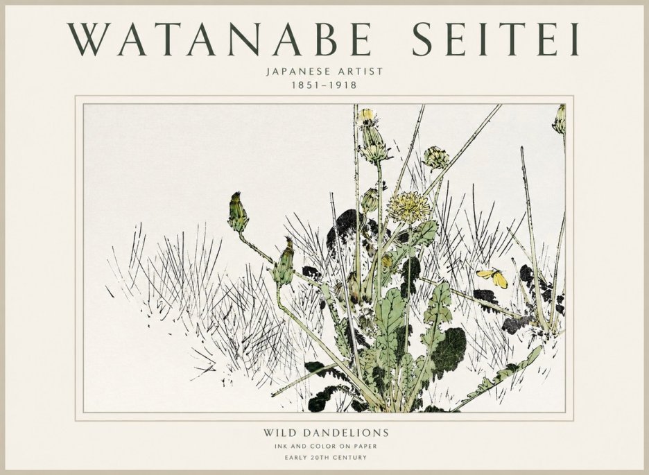 Watanabe Seitei Wild Dandelions No1 - Plakát