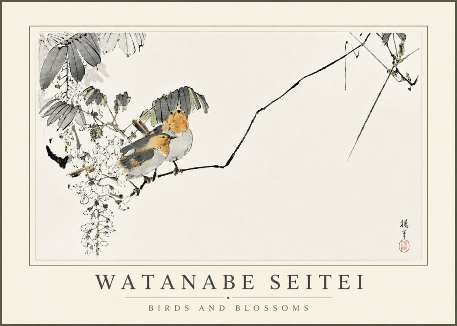 Watanabe Seitei Birds and Blossoms No5 - Plakát