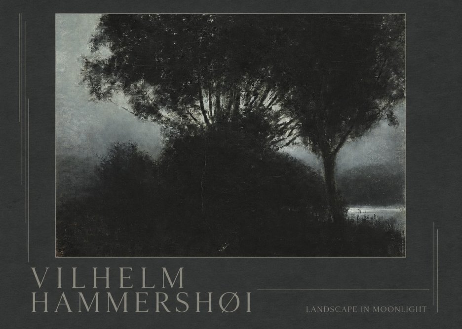 Vilhelm Hammershøi Landscape in Moonlight No5 - Plakát