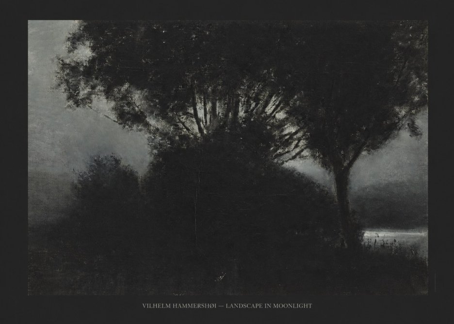Vilhelm Hammershøi Landscape in Moonlight No6 - Plakát