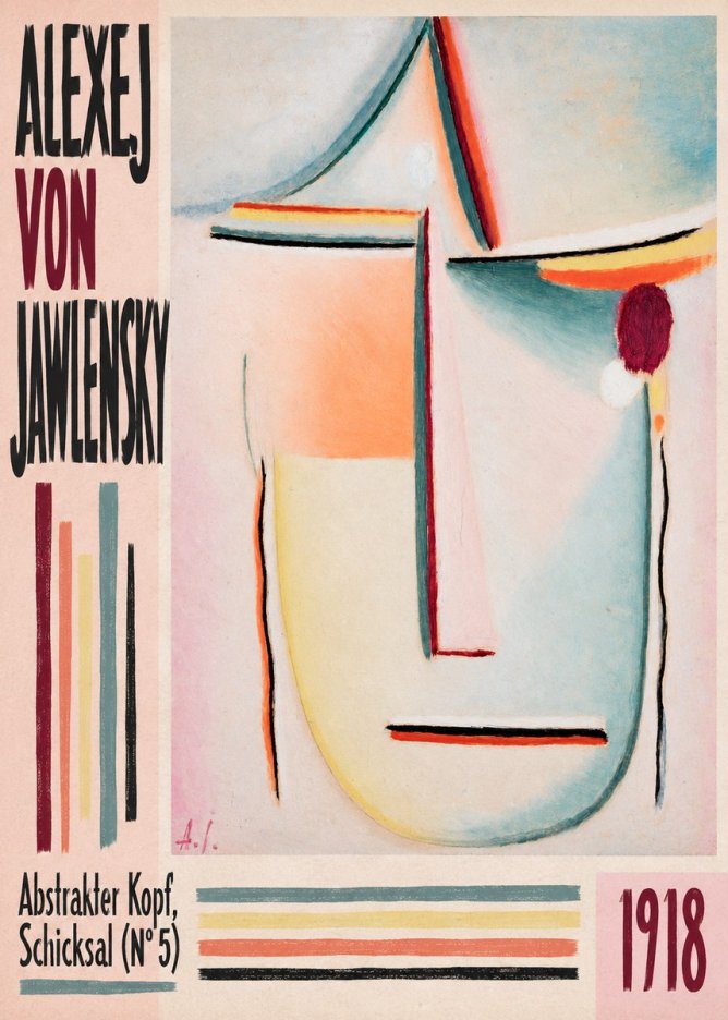 Alexej von Jawlensky Abstrakter Kopf, Schicksal (N°5) No4 - Plakát