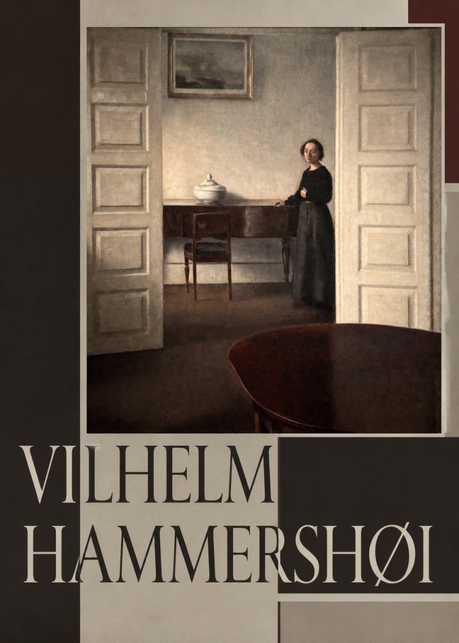 Vilhelm Hammershøi Interior with a Standing Woman No5 - Plakát