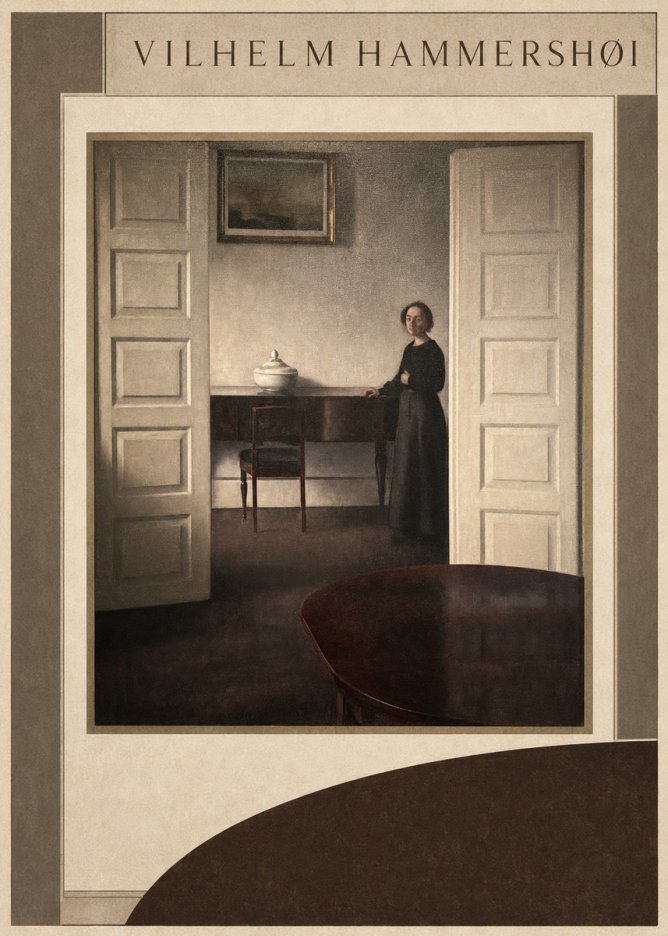 Vilhelm Hammershøi Interior with a Standing Woman No6 - Plakát