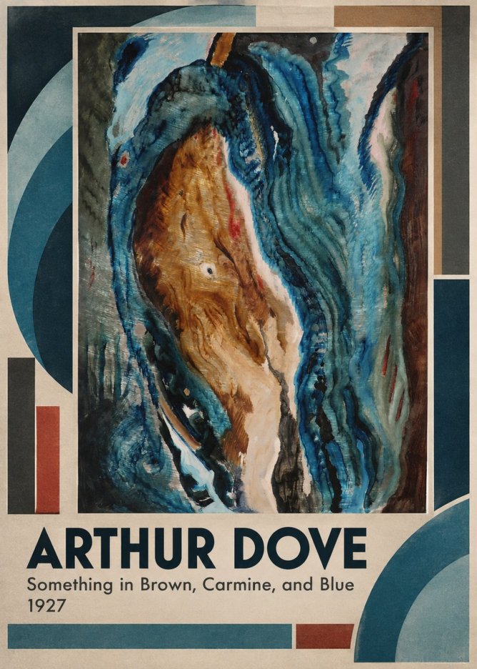 Arthur Dove Something in Brown, Carmine, and Blue No4 - Plakát