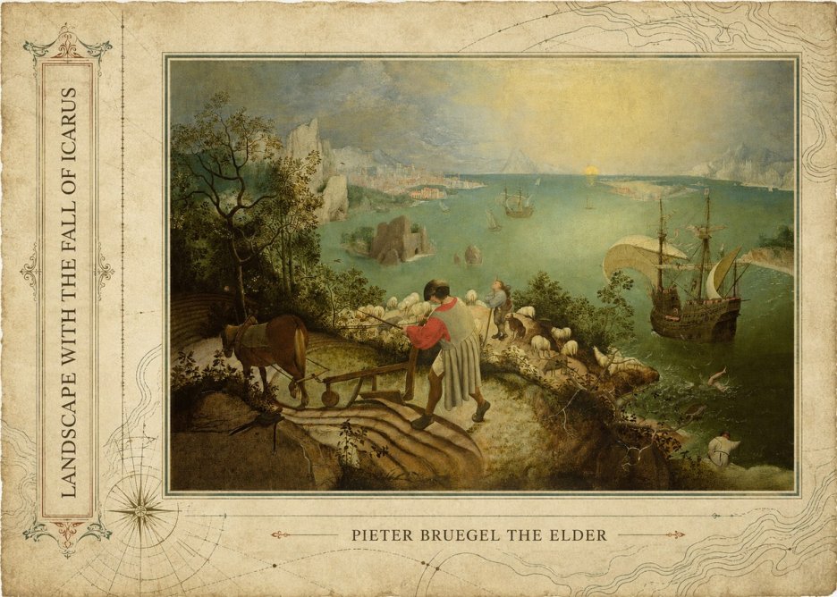 Pieter Bruegel Landscape with the Fall of Icarus II No2 - Plakát