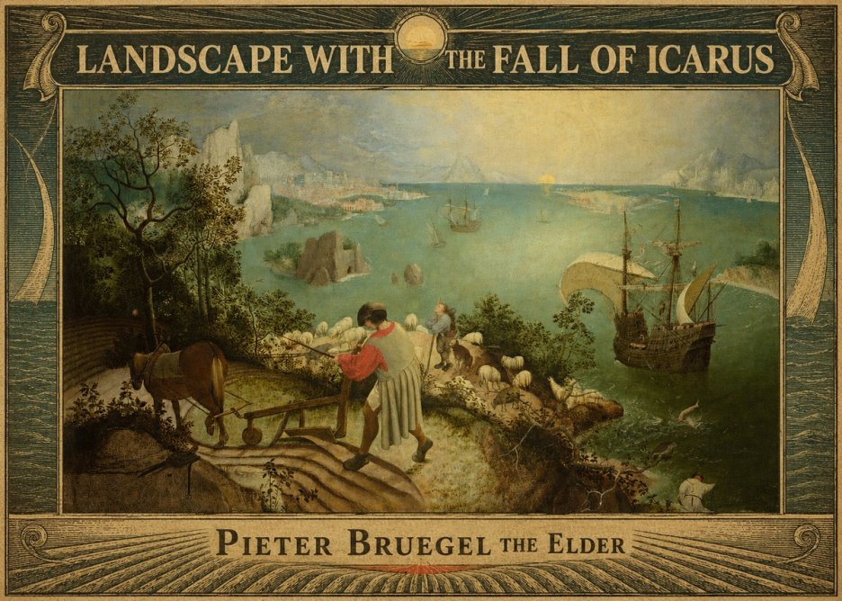 Pieter Bruegel Landscape with the Fall of Icarus II No6 - Plakát