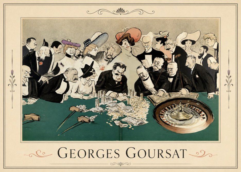 Georges Goursat At the Roulette Table No1 - Plakát