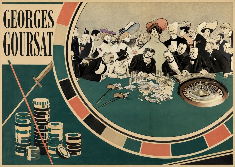 Georges Goursat At the Roulette Table No3 - Plakát