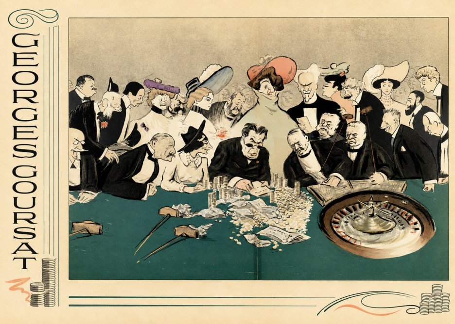 Georges Goursat At the Roulette Table No4 - Plakát