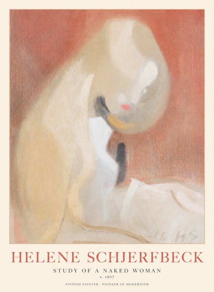 Helene Schjerfbeck Study of a Naked Woman No1 - Plakát