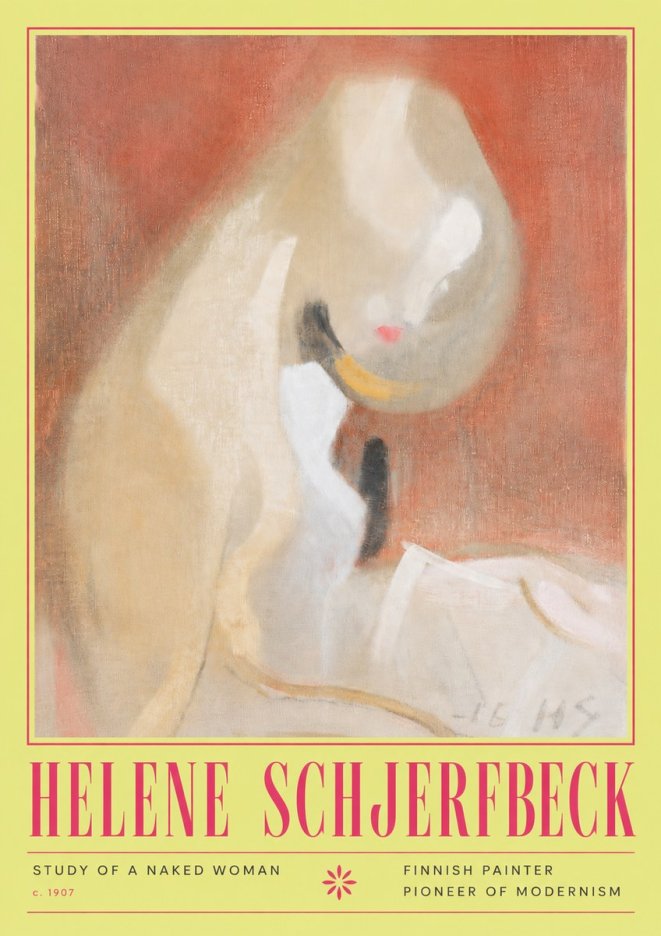Helene Schjerfbeck Study of a Naked Woman No4 - Plakát