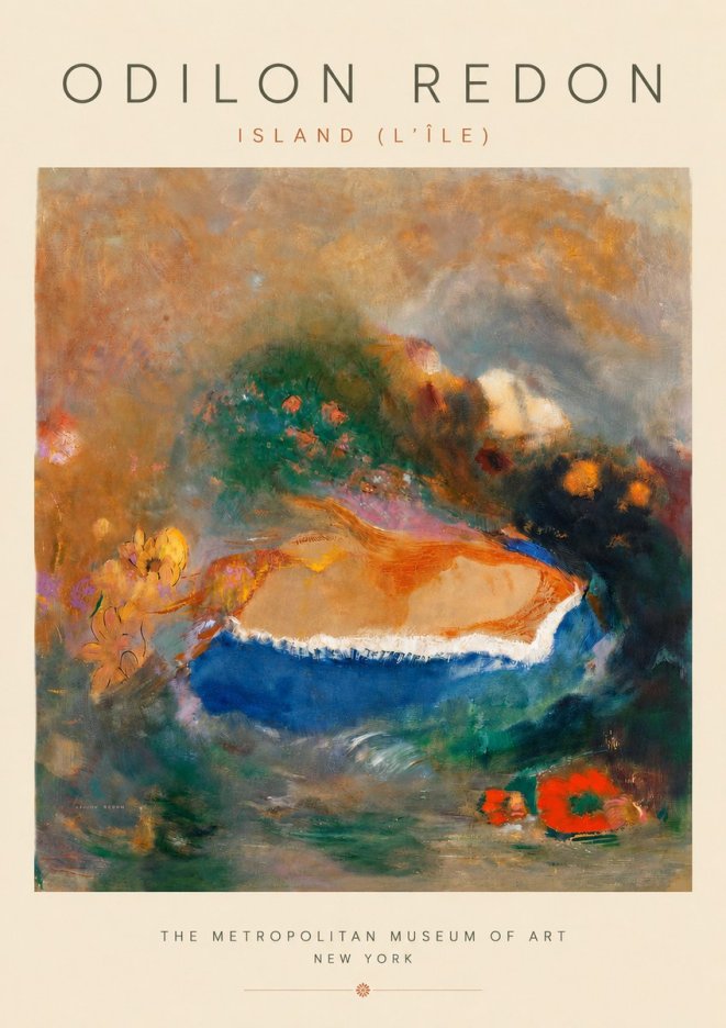 Odilon Redon Island (L'île) No3 - Plakát