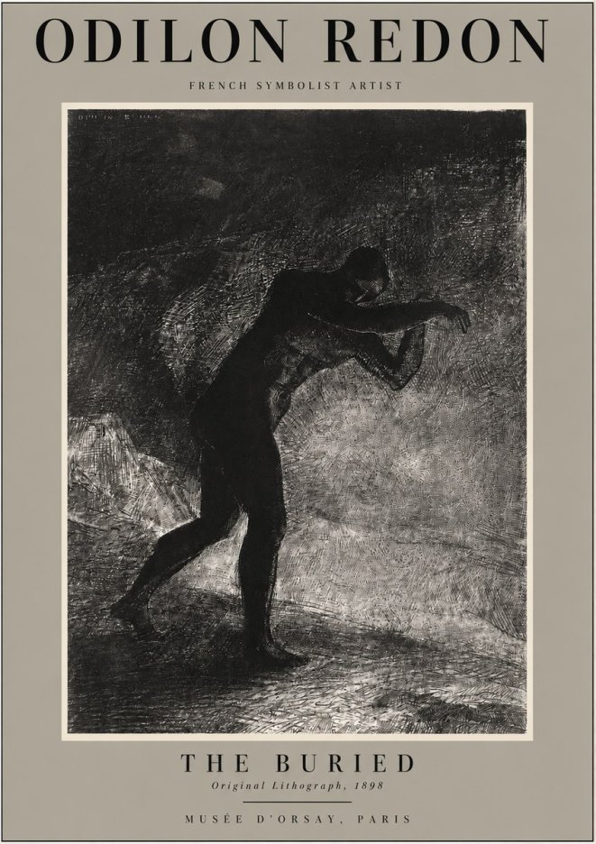 Odilon Redon The Buried No2 - Plakát