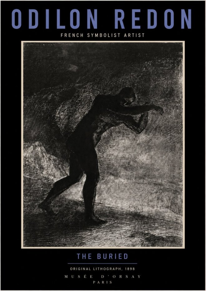 Odilon Redon The Buried No3 - Plakát