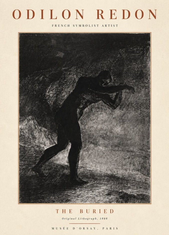 Odilon Redon The Buried No4 - Plakát