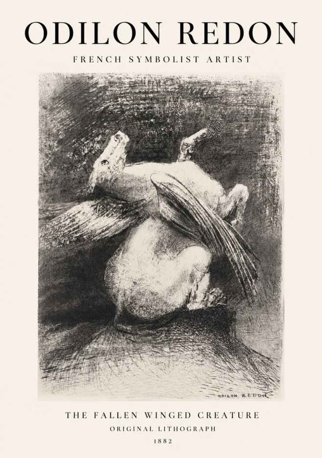 Odilon Redon The Fallen Winged Creature No1 - Plakát