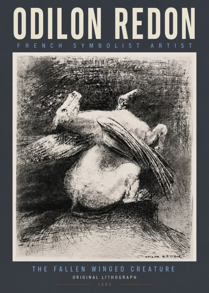 Odilon Redon The Fallen Winged Creature No2 - Plakát
