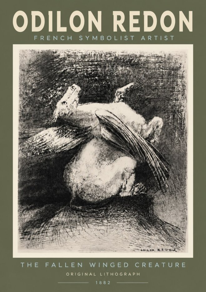 Odilon Redon The Fallen Winged Creature No4 - Plakát