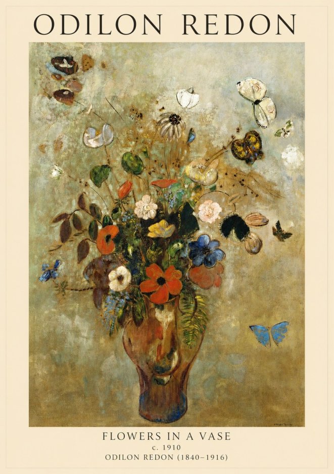 Odilon Redon Flowers in a Vase I No1 - Plakát