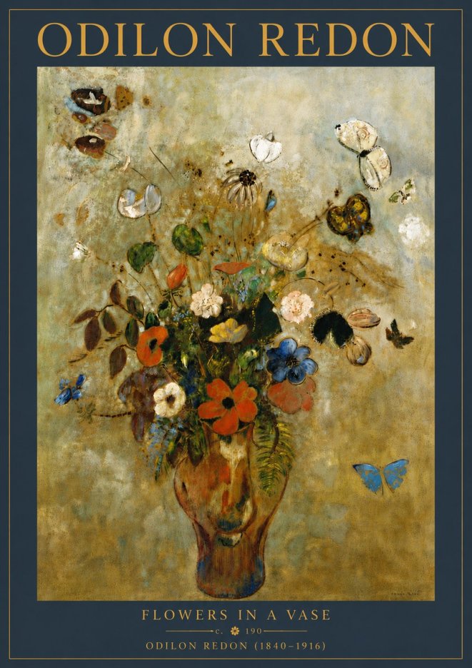 Odilon Redon Flowers in a Vase I No6 - Plakát